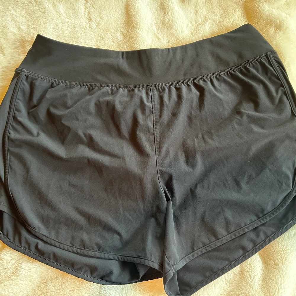 All in Motion black running shorts lined